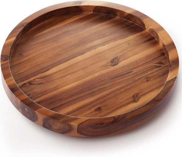 Wooden Lazy Susan Turntable for Cabinet - Kitchen Turntable Storage Food Bins Container for Pantry