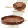 Wooden Lazy Susan Turntable for Cabinet - Kitchen Turntable Storage Food Bins Container for Pantry