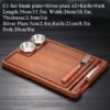Wooden Steak Board - Steak Plate Cutting Board with Fork, Knife and Ramekins Wood Serving Board