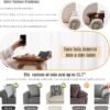 Couch Cup Holder Tray, 3 in 1 Large  Acacia Wood Sofa Arm Clip on Tray Table with 360°Rotated Phone Holder on Armrest