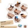 Couch Cup Holder Tray, 3 in 1 Large  Acacia Wood Sofa Arm Clip on Tray Table with 360°Rotated Phone Holder on Armrest