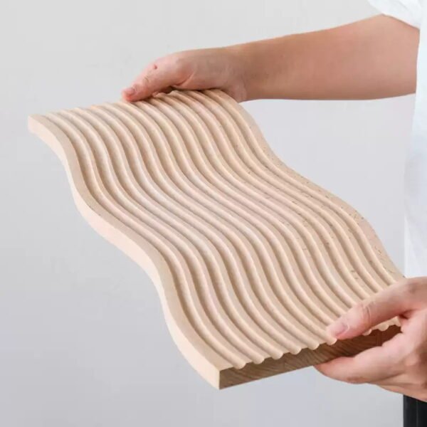Decorative Wooden Cutting Boards Grooved Nordic Fashion Style Multifunctional Cheese Platter Charcuterie Food Serving Tray for Home Kitchen Shelf Decor Jewelry Making