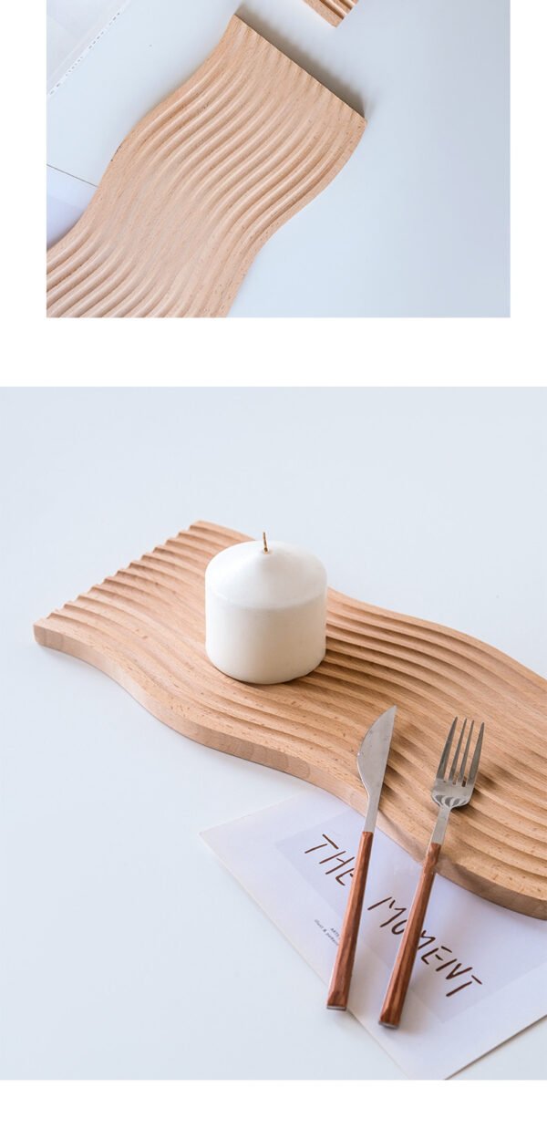 Decorative Wooden Cutting Boards Grooved Nordic Fashion Style Multifunctional Cheese Platter Charcuterie Food Serving Tray for Home Kitchen Shelf Decor Jewelry Making