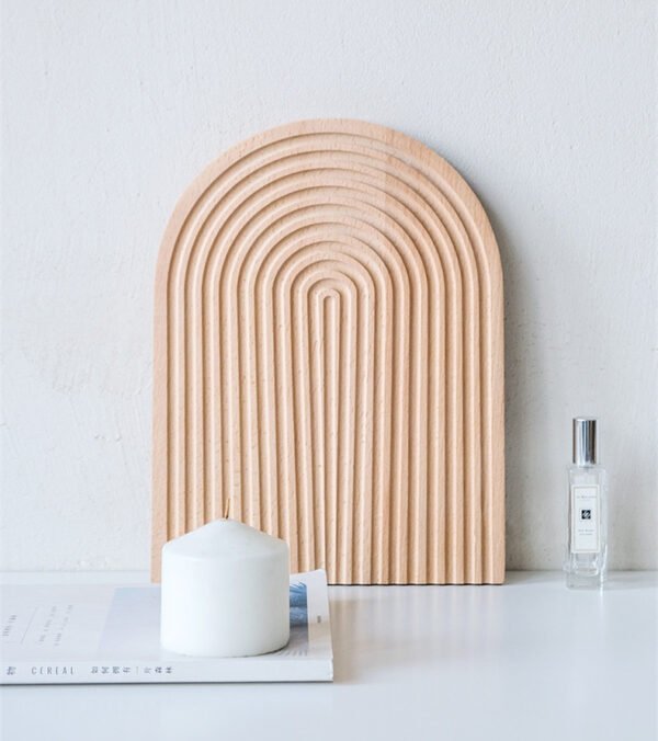 Decorative Wooden Cutting Boards Grooved Nordic Fashion Style Multifunctional Cheese Platter Charcuterie Food Serving Tray for Home Kitchen Shelf Decor Jewelry Making
