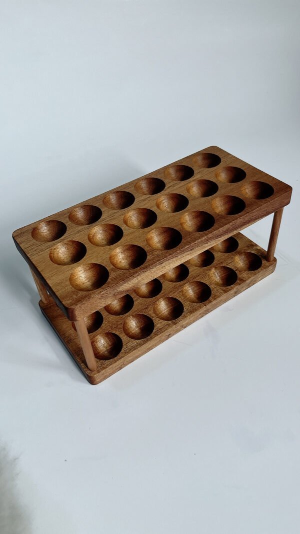 Egg Storage Organizer Countertop Holder, Wooden Egg Rack Basket Tray for Fresh Eggs, Kitchen Table Display36 Capacity.