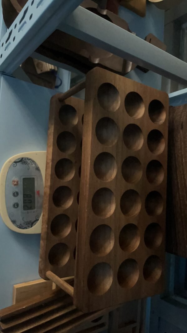 Egg Storage Organizer Countertop Holder, Wooden Egg Rack Basket Tray for Fresh Eggs, Kitchen Table Display36 Capacity.