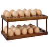 Egg Storage Organizer Countertop Holder, Wooden Egg Rack Basket Tray for Fresh Eggs, Kitchen Table Display36 Capacity.