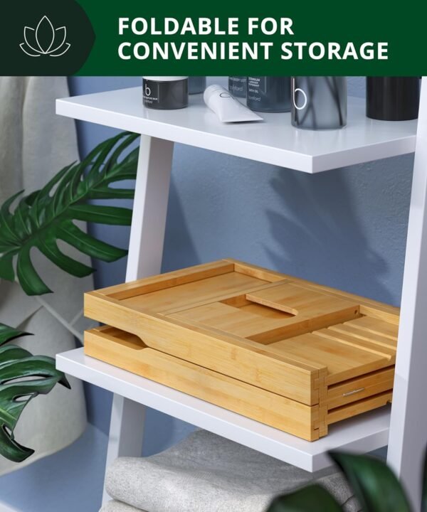 Foldable Bathtub Tray Caddy Bamboo Bathtub Tray Expandable