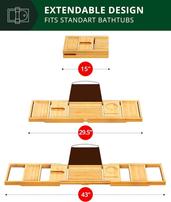 Foldable Bathtub Tray Caddy Bamboo Bathtub Tray Expandable