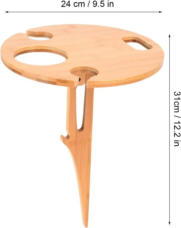 Wine Table Folding Outdoor Mini Wooden Bottle Holder Snake Table Portable Wine Glass Holder Picnic Table for Champagne