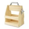 Wood Beer Bottle Caddy And Bottle Opener Knife and fork storage basket