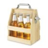 Wood Beer Bottle Caddy And Bottle Opener Knife and fork storage basket
