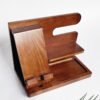 Wood Phone Docking Station for Men - Desk or Nightstand Organizer - Birthday Gifts for Husband, Dad - Anniversary Idea from Wife - Key Holder, Stand Wallet, Watch & Essentials (Bourbon Brown)
