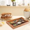 Wooden Breakfast Table Bamboo Dinner Plate Breakfast Tray Food Tray Rectangular Wooden Stool 2 Pcs Can Be Used For Dining Snacks In The Kitchen