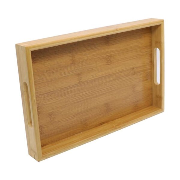 Wooden Breakfast Table Bamboo Dinner Plate Breakfast Tray Food Tray Rectangular Wooden Stool 2 Pcs Can Be Used For Dining Snacks In The Kitchen