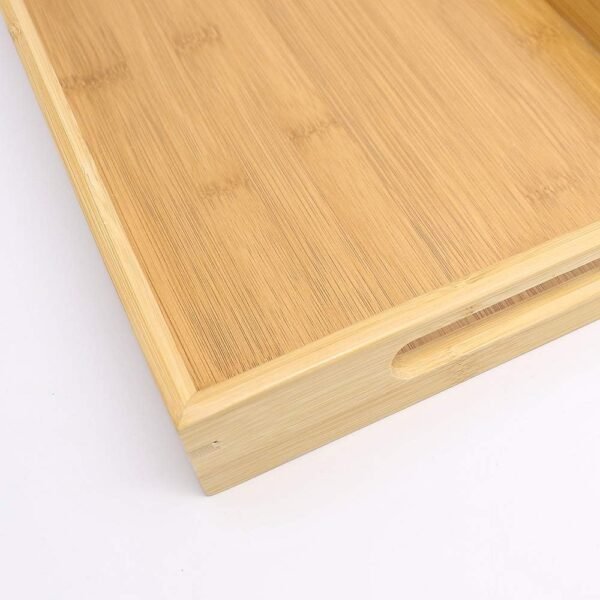 Wooden Breakfast Table Bamboo Dinner Plate Breakfast Tray Food Tray Rectangular Wooden Stool 2 Pcs Can Be Used For Dining Snacks In The Kitchen