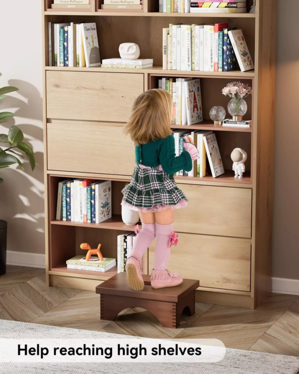 Wooden Step Stool, One Step Stool for Adults, Wooden Bedside Step Stool