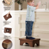Wooden Step Stool, One Step Stool for Adults, Wooden Bedside Step Stool