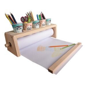Wooden Tabletop Easel Paper Roll Holder Dispenser