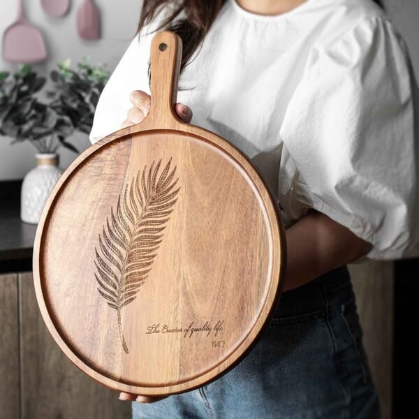 Acacia Wooden Round charcuterie board and Serving tray