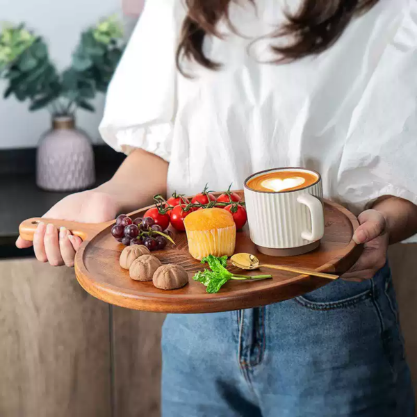 Acacia Wooden Round charcuterie board and Serving tray