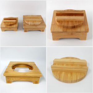 편리한 돌솥받침대 소댕 대나무 받침대 Stone Pot Rack Stone Bowl Tray Wooden Korean Bibimbap Earthenware Stone Bowl Casserole Holder Saucer Heat Insulation Cushion Pot Holder