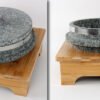 편리한 돌솥받침대 소댕 대나무 받침대 Stone Pot Rack Stone Bowl Tray Wooden Korean Bibimbap Earthenware Stone Bowl Casserole Holder Saucer Heat Insulation Cushion Pot Holder