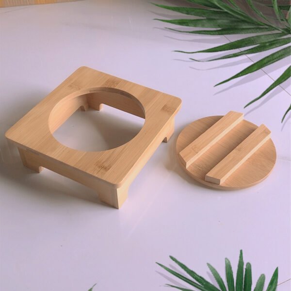 편리한 돌솥받침대 소댕 대나무 받침대 Stone Pot Rack Stone Bowl Tray Wooden Korean Bibimbap Earthenware Stone Bowl Casserole Holder Saucer Heat Insulation Cushion Pot Holder