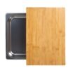 Bulk Custom Large Bamboo Cutting Board with Sliding Stainless Steel Tray Factory Wholesale Organic Bamboo Food Prep Boards (Logo Engravable)