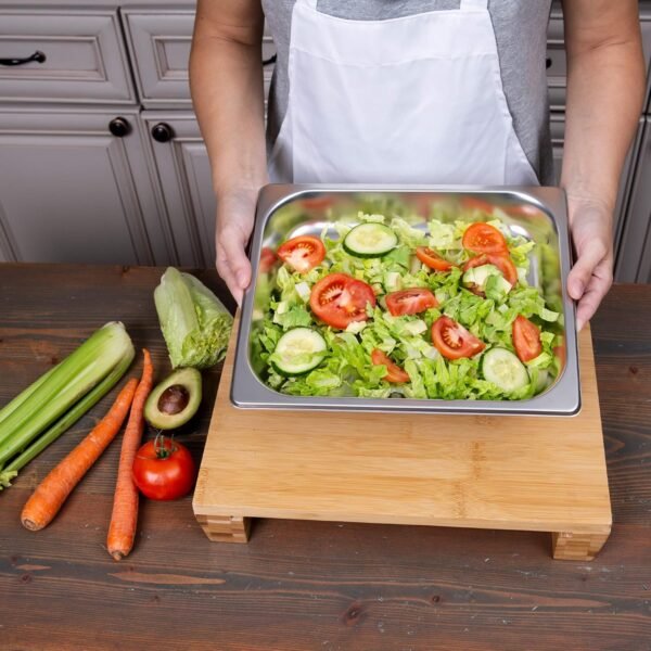 Bulk Custom Large Bamboo Cutting Board with Sliding Stainless Steel Tray Factory Wholesale Organic Bamboo Food Prep Boards (Logo Engravable)