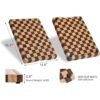 Eco-Friendly Checkerboard Acacia Cutting Board – Personalized Logo, Factory Wholesale Rectangular Checkered Wood Cutting Board with Juice Grooves and Handles for Kitchen (7)