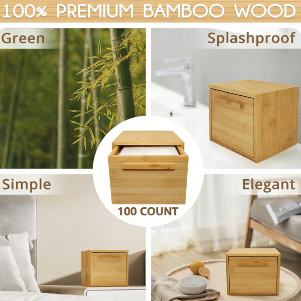 factory mass-produces Bamboo Boxes for Face Towels, Napkin Paper Storage Boxes, Clean Face Towel Holders (5)