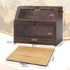 wood Eco Bread Box Bread Basket with Chopping Board Storage Box Kitchen Bread Storage Bread Container Visualised for Bread, Roasted Bread, Black, 39 x 26 x 32.5 (L x W x H) cm (7)