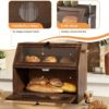 wood Eco Bread Box Bread Basket with Chopping Board Storage Box Kitchen Bread Storage Bread Container Visualised for Bread, Roasted Bread, Black, 39 x 26 x 32.5 (L x W x H) cm (7)