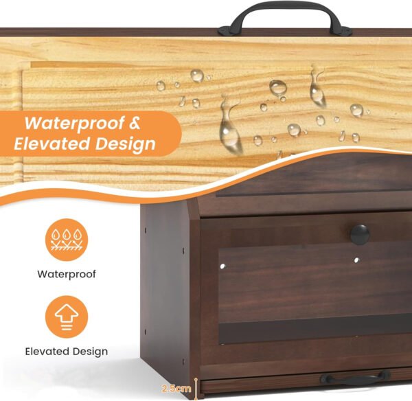 wood Eco Bread Box Bread Basket with Chopping Board Storage Box Kitchen Bread Storage Bread Container Visualised for Bread, Roasted Bread, Black, 39 x 26 x 32.5 (L x W x H) cm (7)