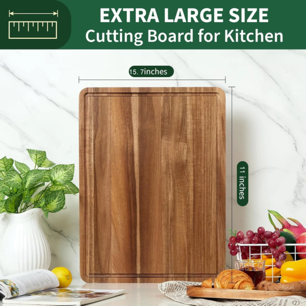 Factory Direct Bulk Acacia Wood Cutting Board, Customizable Kitchen Chopping Block with Juice Groove for Wholesale