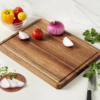 Factory Direct Bulk Acacia Wood Cutting Board, Customizable Kitchen Chopping Block with Juice Groove for Wholesale