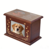 Wholesale Wooden Pet Urn with Photo Frame, Custom Engraved Tree of Life Dog Memorial Box, Bulk Pet Casket for Ashes, Factory Direct